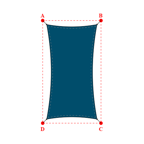 Voile d'ombrage rectangle en Soltis Lounge 96 Atlantide 96-50851 - 3,24x6,09x3,24x6,09m