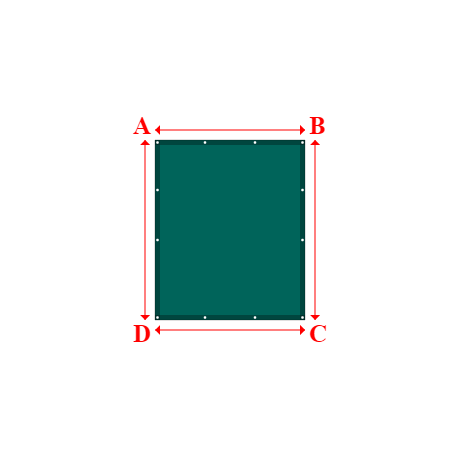 Bâche plate rectangle sur mesure en Protect covert 905F3 900gr/m², toile PVC Etanche Vert industrie - 1.50x1.80m