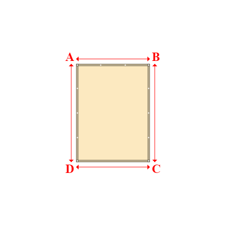 Bâche plate rectangle sur mesure en Membrane PVC 670gr/m² Beige ral 1015 - 1.50x2.00m