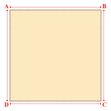 Bâche plate rectangle sur mesure en Membrane PVC 670gr/m² Beige ral 1015 - 5.82x5.82m