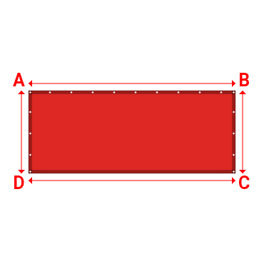 Bâche plate rectangle sur mesure en Protect covert 905F3 900gr/m², toile PVC Etanche Rouge - 3.00x1.20m