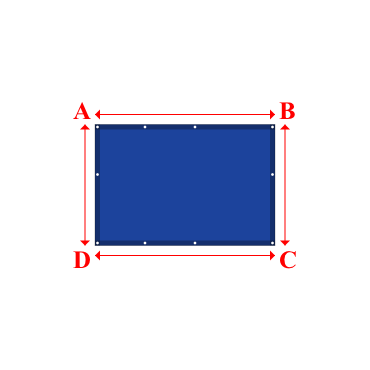 Bâche plate rectangle sur mesure en Protect covert 905F3 900gr/m², toile PVC Etanche Bleu foncé - 1.80x1.21m