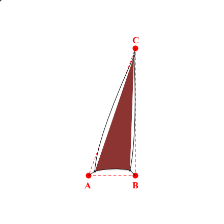 Voile d'ombrage triangle en Soltis Perform 92 Rouge profond 92-51181 - 1,38x4,49x4,78m
