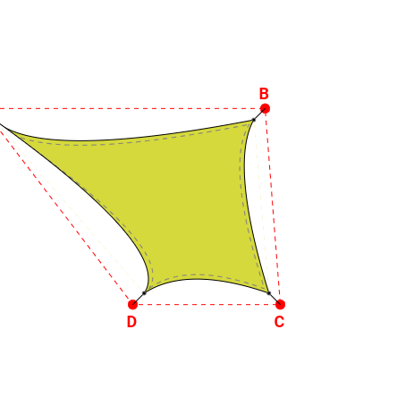 Voile d'ombrage trapèze en Soltis Perform 92 Anis 92-2157 - 5,80x3,89x2,79x5,01m