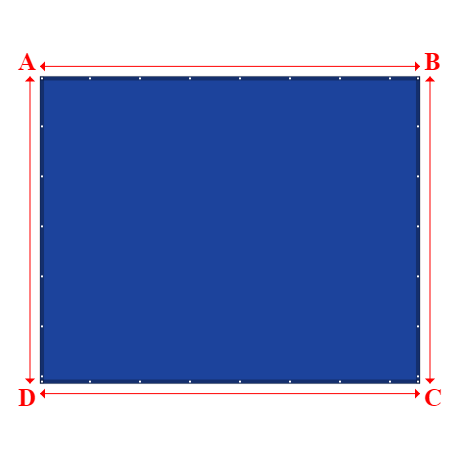 Bâche plate rectangle sur mesure en Membrane PVC 670gr/m² Bleu foncé RAL 5002 - 4.70x3.80m