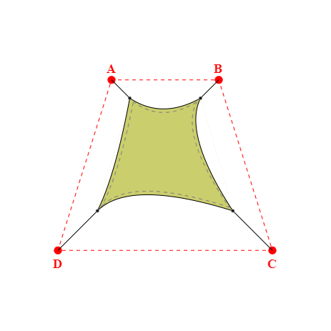 Voile acoustique trapèze en Alphalia Silent Bambou - 0,99x1,69x1,89x1,69m