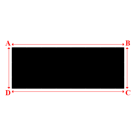 Bâche plate rectangle sur mesure en Membrane PVC 670gr/m² Noir RAL 9005 - 15.00x5.50m