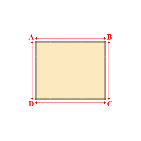 Bâche plate rectangle sur mesure en Toile PVC Microperforée Protect meshes 332, 340gr/m² Beige - 2.30x1.90m