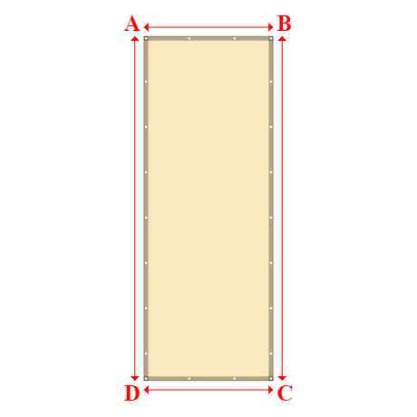 Bâche plate rectangle sur mesure en Membrane PVC 670gr/m² Beige ral 1015 - 1.50x4.00m