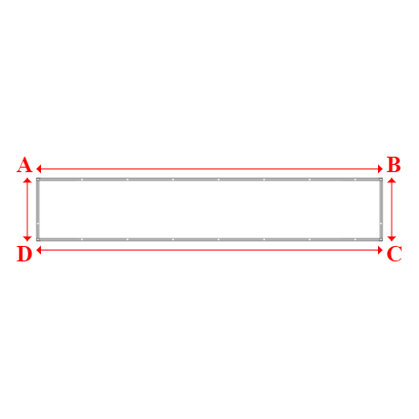 Bâche plate rectangle sur mesure en Membrane PVC 670gr/m² Blanc RAL 9016 - 5.50x1.00m