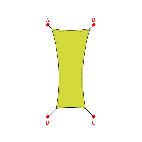 Voile d'ombrage rectangle en Soltis Perform 92 Anis 92-2157 - 2,49x5,19x1,89x5,19m