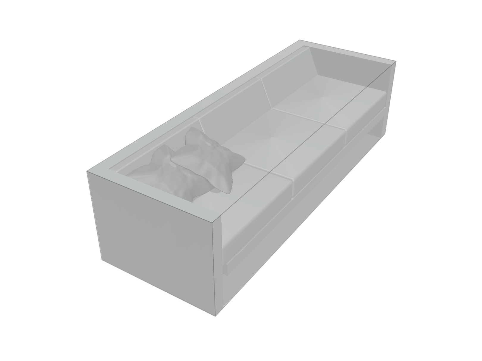Canapé de jardin en Membrane PVC 670gr/m² Gris clair RAL 7038