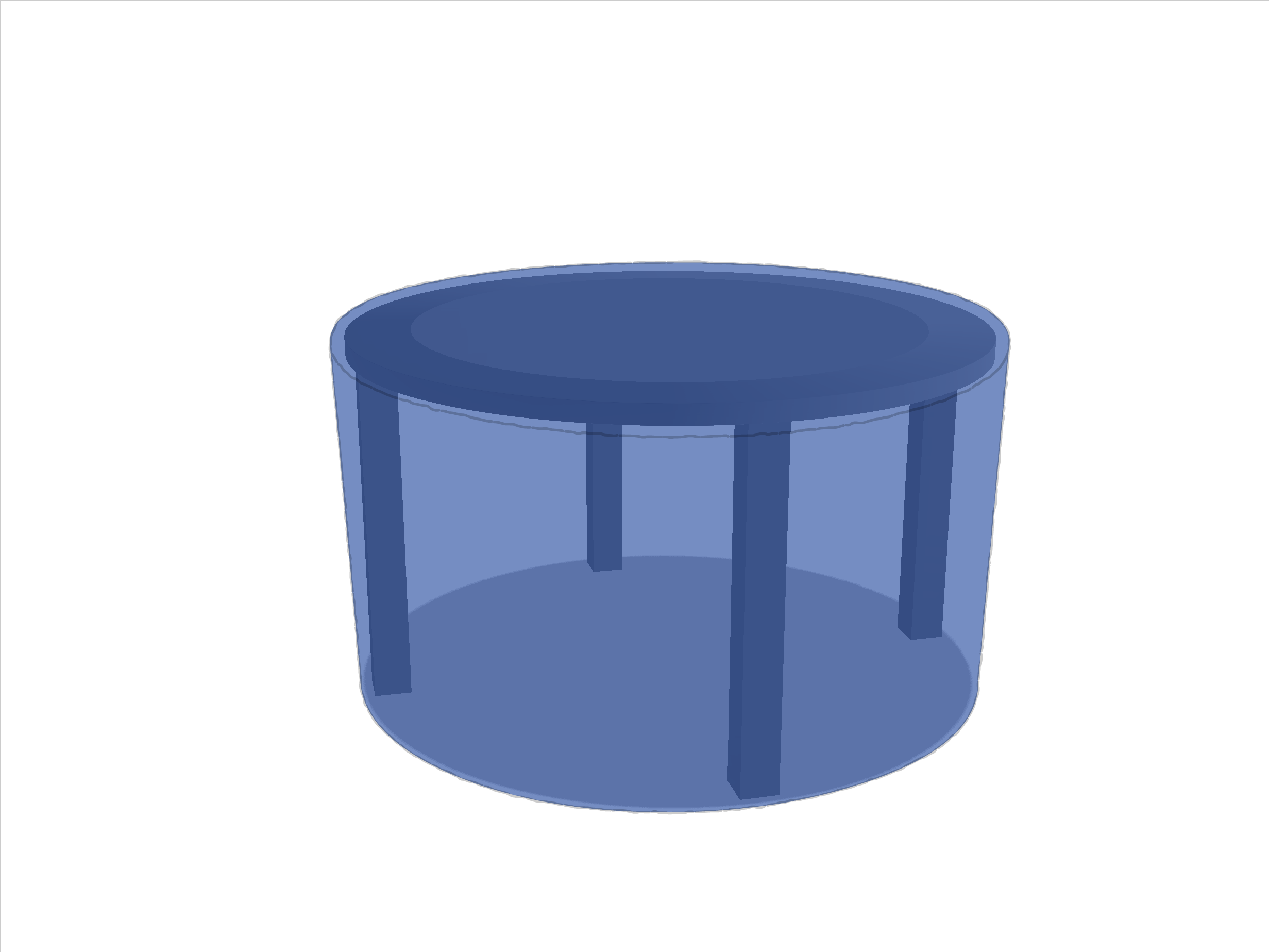 Table de jardin ronde en Membrane PVC 670gr/m² Bleu foncé RAL 5002