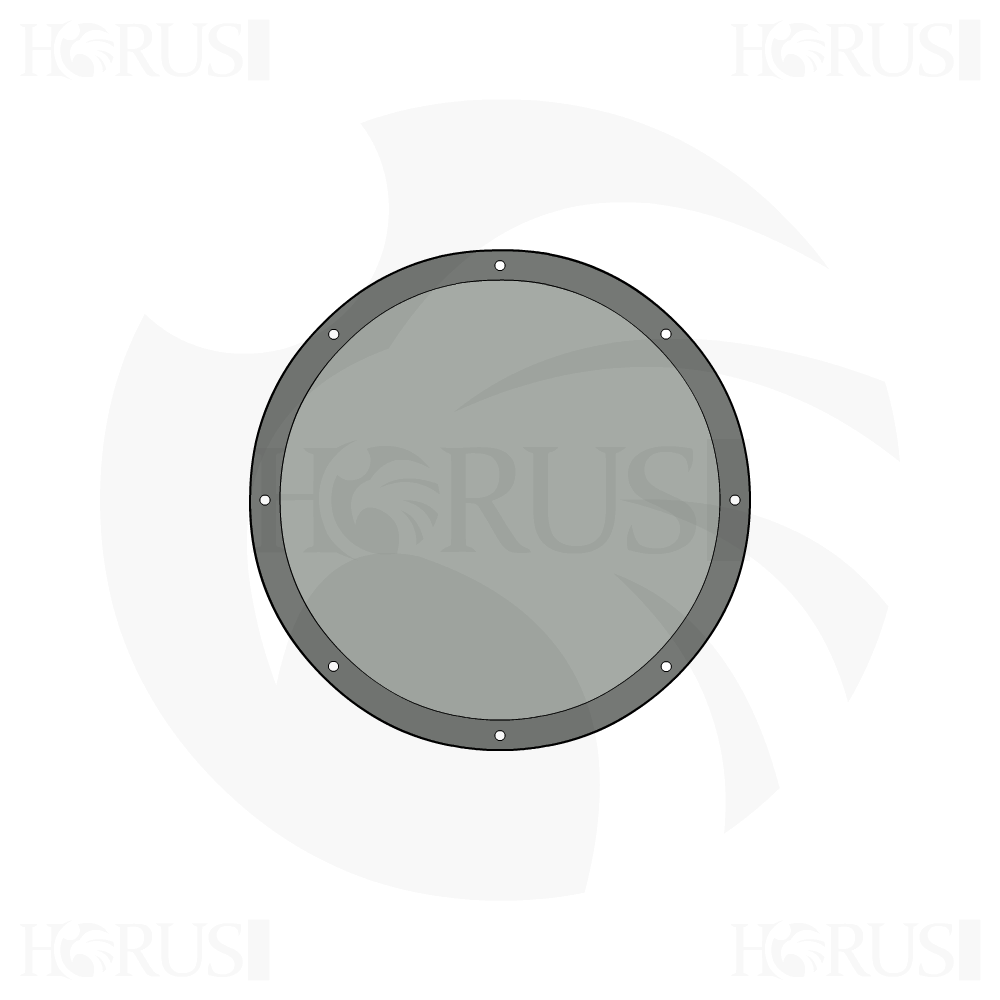 Bâche plate ronde en Membrane PVC 670gr/m² Gris clair RAL 7038 d'une diamètre de 3.5m