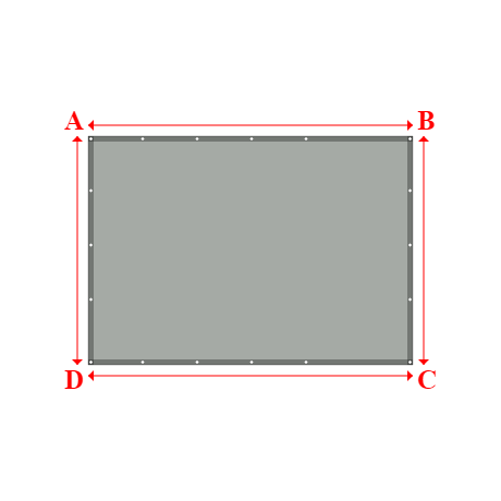 Bâche plate rectangle sur mesure en Membrane PVC 670gr/m² Gris clair RAL 7038 - 2.98x2.10m