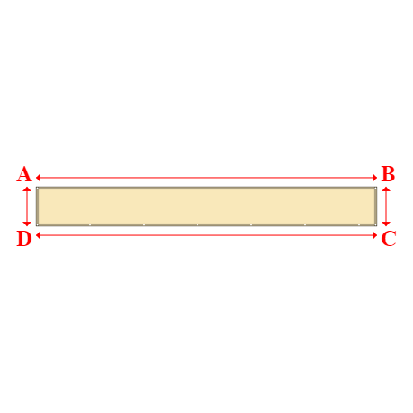 Bâche plate rectangle sur mesure en Toile PVC Microperforée Protect meshes 362, 430gr/m² Beige - 6.03x0.70m