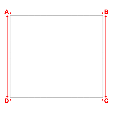 Bâche plate rectangle sur mesure en Membrane PVC 670gr/m² Blanc RAL 9016 - 8.20x7.20m