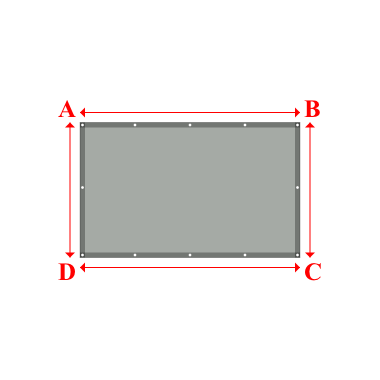 Bâche plate rectangle sur mesure en Membrane PVC 670gr/m² Gris clair RAL 7038 - 2.20x1.35m
