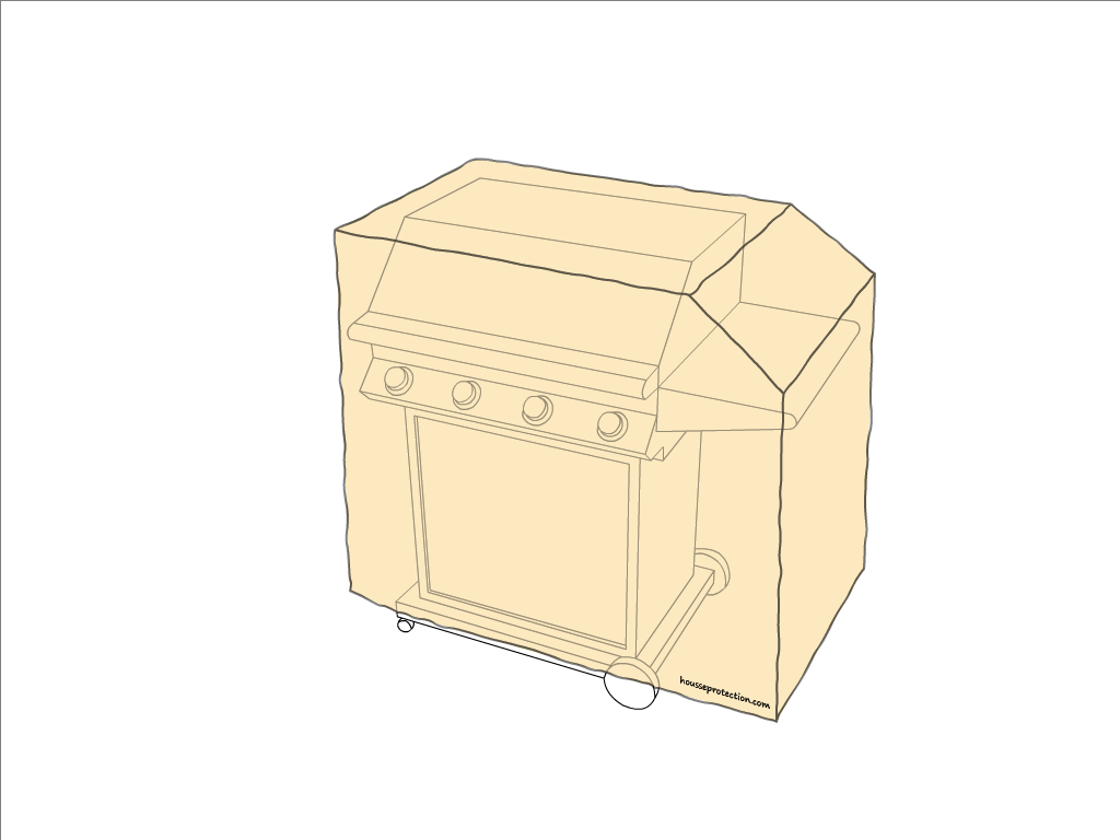 Housse de barbecue   en Membrane PVC 670gr/m² Beige ral 1015