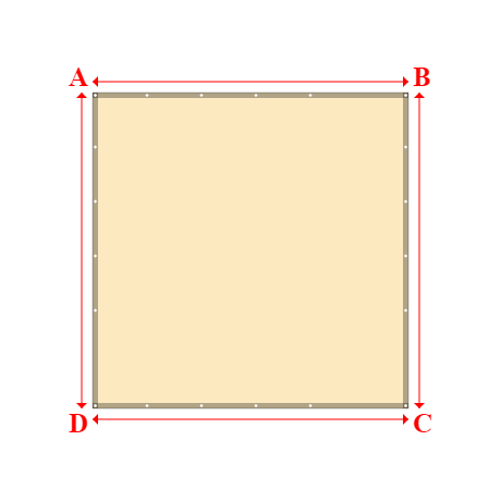Bâche plate rectangle sur mesure en Membrane PVC 670gr/m² Beige ral 1015 - 2.90x2.90m