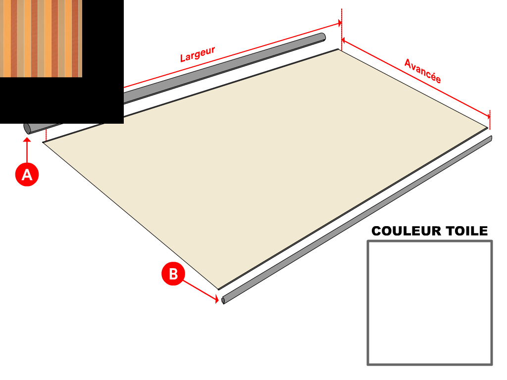 Toile Dickson Orchestra Rayure fantaisie 8609 Woodstock pour store banne - 2.5x1.5m