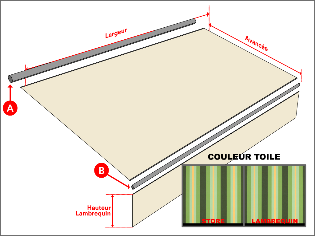 Toile Dickson Orchestra Rayure fantaisie 8615 Capri pour store banne - 2.5x1.5m