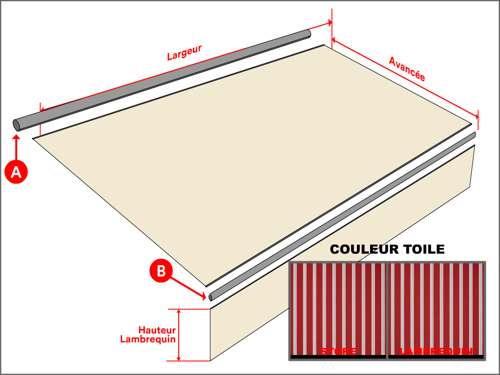 Toile Dickson Orchestra Rayure fantaisie 7124 Pompadour pour store banne - 4x4m