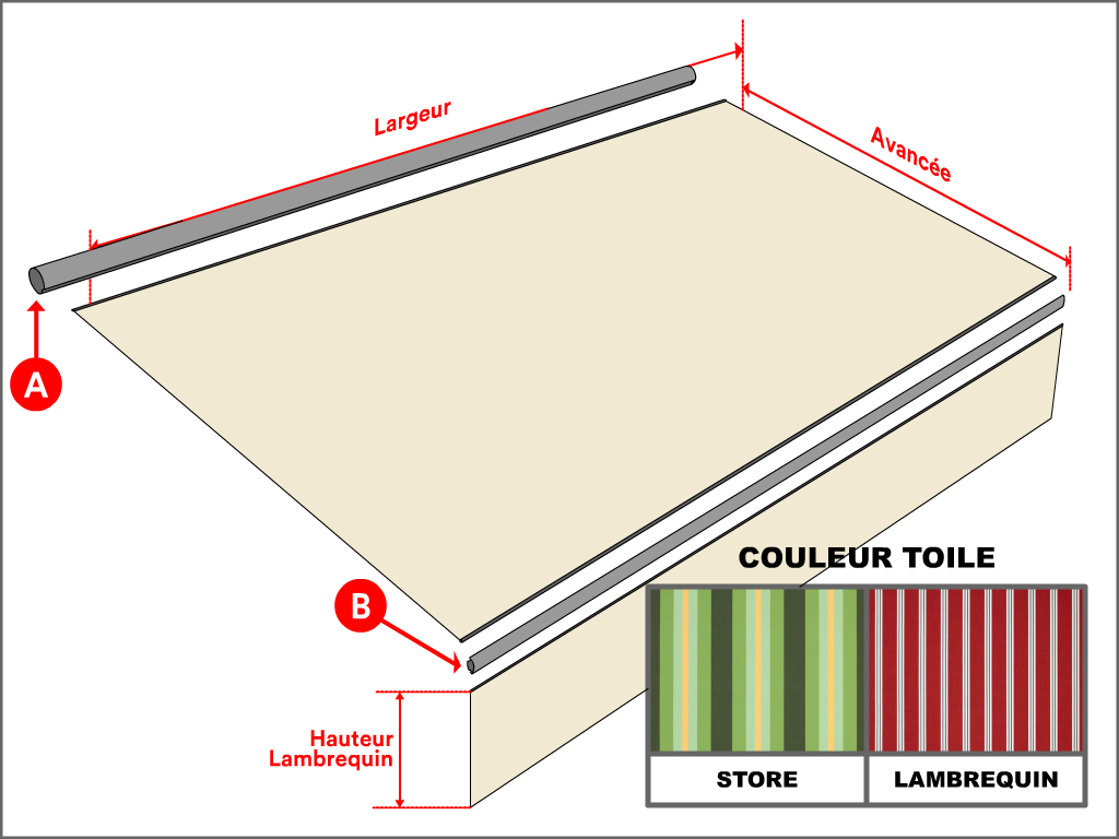 Toile Dickson Orchestra Rayure fantaisie 8615 Capri pour store banne - 2.5x1.5m