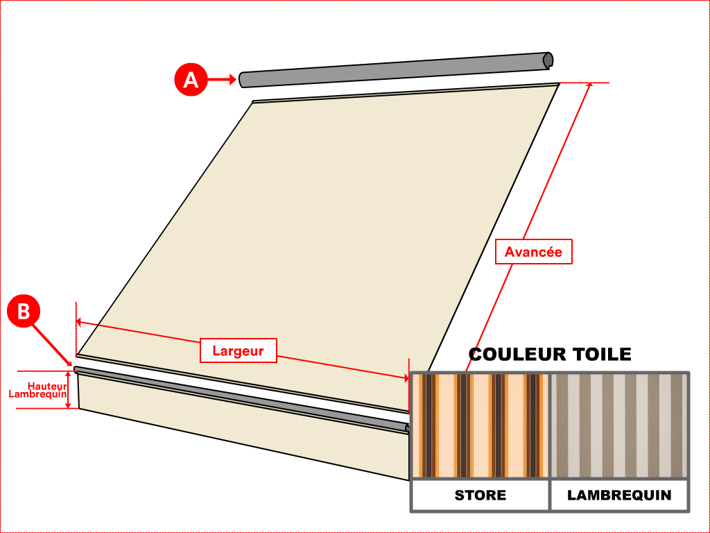 Toile Dickson Orchestra Rayure fantaisie 0842 Ascot pour store à projection - 2.5x1.5m