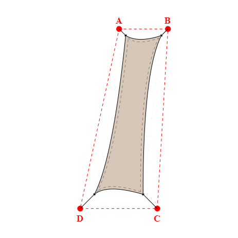 Voile d'ombrage trapèze en Soltis Horizon 86 Beige sablé 86-2135 - 1,39x6,19x1,89x6,34m