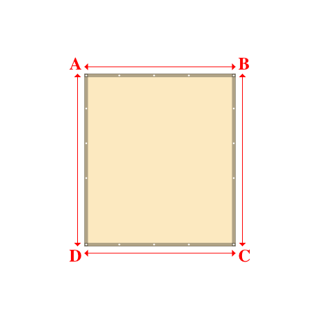 Bâche plate rectangle sur mesure en Membrane PVC 670gr/m² Beige ral 1015 - 2.17x2.48m
