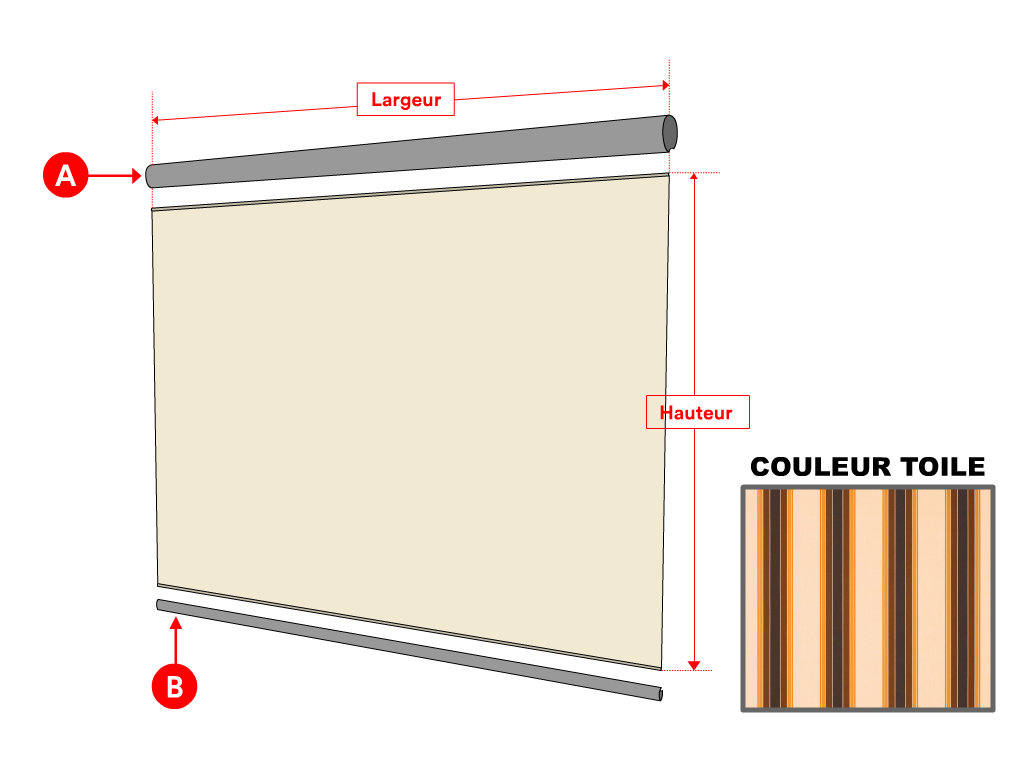 Toile pour store vertical Dickson Orchestra Rayure fantaisie 0842 Ascot - 2.5x1.5m - remplacement toile de store vertical