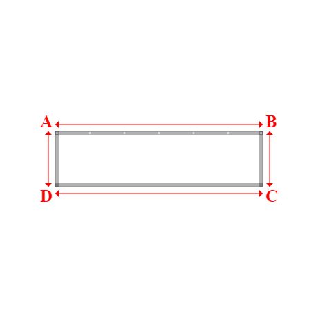 Bâche plate rectangle sur mesure en Membrane PVC 670gr/m² Blanc RAL 9016 - 3.00x0.80m