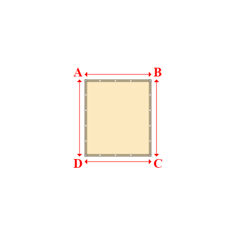 Bâche plate rectangle sur mesure en Membrane PVC 670gr/m² Beige ral 1015 - 1.30x1.50m