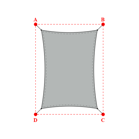Voile d'ombrage rectangle en Soltis Lounge 96 Galet 96-2171 - 2,49x3,49x2,49x3,49m