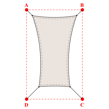 Voile d'ombrage rectangle en Soltis Lounge 96 Karité 96-50843 - 1,99x3,19x1,39x3,19m