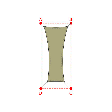 Voile d'ombrage rectangle en Soltis Lounge 96 Tilleul 96-50848 - 1,99x4,59x1,39x4,59m