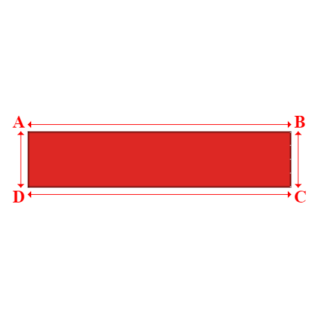 Bâche plate rectangle sur mesure en Membrane PVC 670gr/m² Rouge RAL 3002 - 7.80x1.66m