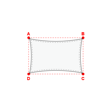Voile d'ombrage rectangle en Soltis Horizon 86 Snow White 86-50690 - 4,33x2,83x4,33x2,83m