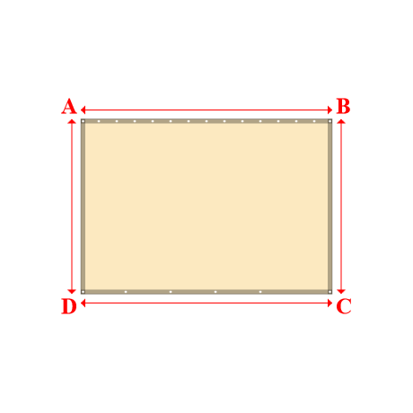 Bâche plate rectangle sur mesure en Membrane PVC 670gr/m² Beige ral 1015 - 2.80x1.95m