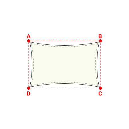 Voile d'ombrage rectangle en Soltis Perform 92 Blanc neige 92-50690 - 4,83x3,13x4,83x3,13m