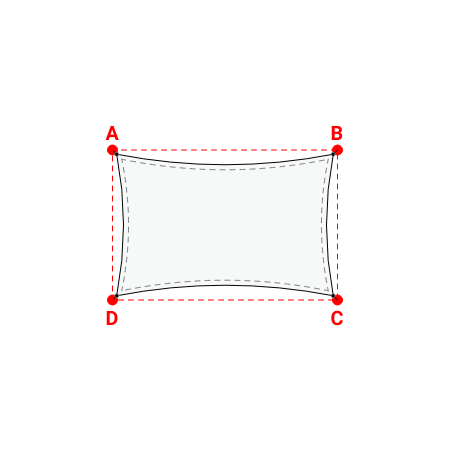 Voile d'ombrage rectangle en Soltis Horizon 86 Snow White 86-50690 - 4,33x2,83x4,33x2,83m