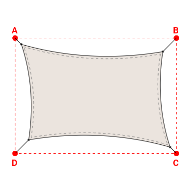 Voile d'ombrage rectangle en Soltis Lounge 96 Karité 96-50843 - 5,76x3,89x5,76x3,89m