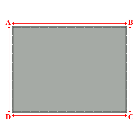 Bâche plate rectangle sur mesure en Membrane PVC 670gr/m² Gris clair RAL 7038 - 4.00x3.00m