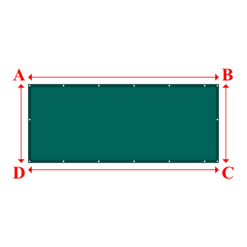 Bâche plate rectangle sur mesure en Protect covert 905F3 900gr/m², toile PVC Etanche Vert industrie - 3.30x1.36m