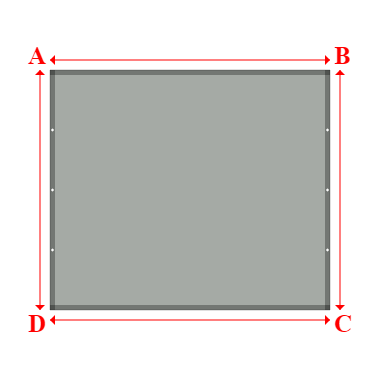 Bâche plate rectangle sur mesure en Membrane PVC 670gr/m² Gris clair RAL 7038 - 2.80x2.40m
