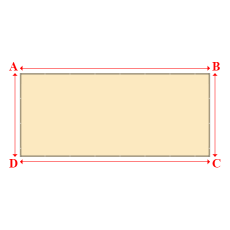Bâche plate rectangle sur mesure en Membrane PVC 670gr/m² Beige ral 1015 - 6.60x2.90m