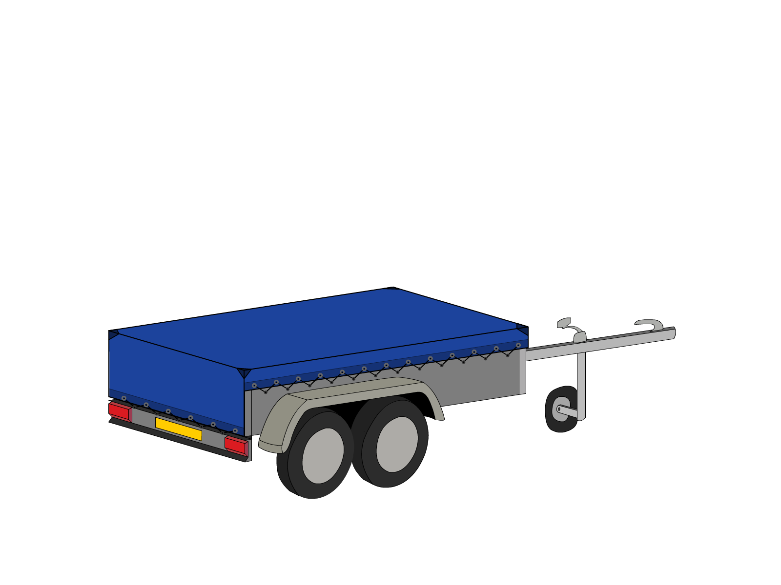 Bâche pour remorque bagagère Basse droite en Protect covert 905F3 900gr/m², toile PVC Etanche Bleu foncé