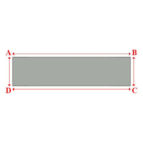 Bâche plate rectangle sur mesure en Membrane PVC 670gr/m² Gris clair RAL 7038 - 13.00x3.20m