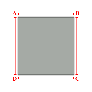 Bâche plate rectangle sur mesure en Membrane PVC 670gr/m² Gris clair RAL 7038 - 2.40x2.50m